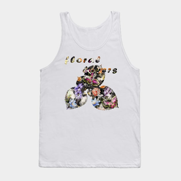 Hard Watercolor Floral Pattern Tank Top by cesartorresart